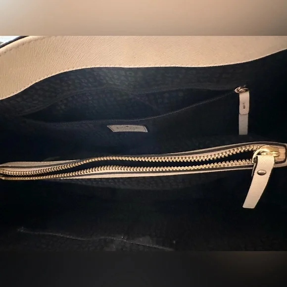 Kate Spade NY button closure work tote (black and cream) - Picture 5 of 8